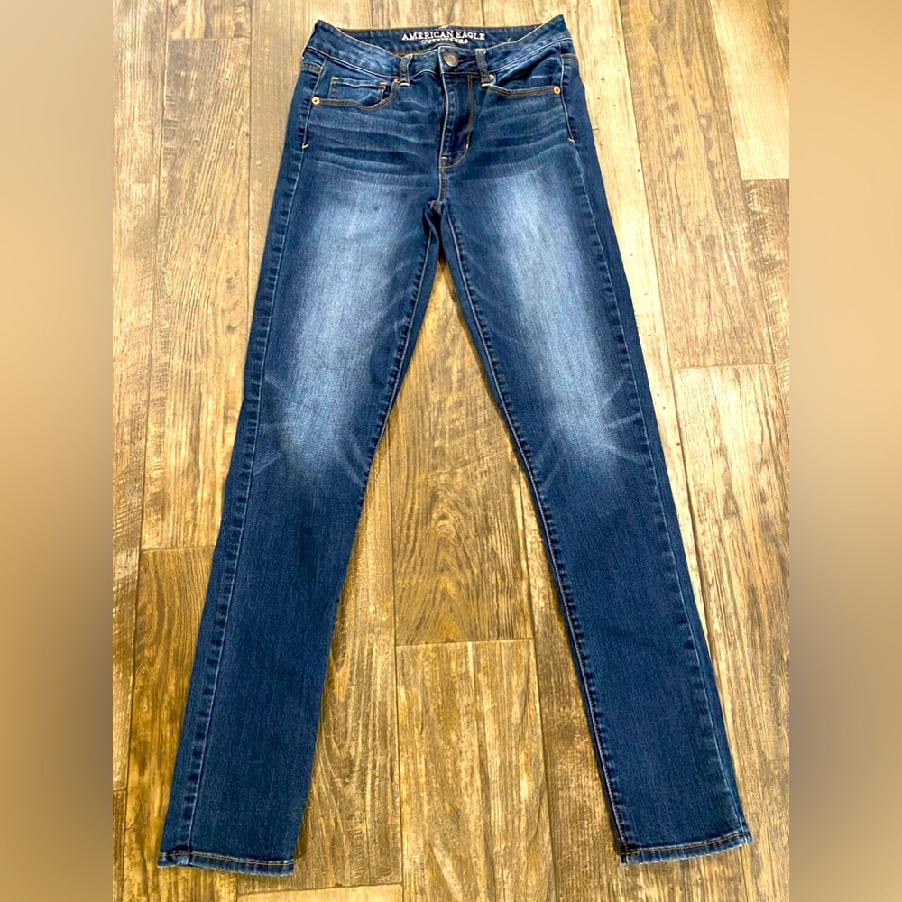 Size 4 Long American Eagle Skinny Jeans - High Waisted